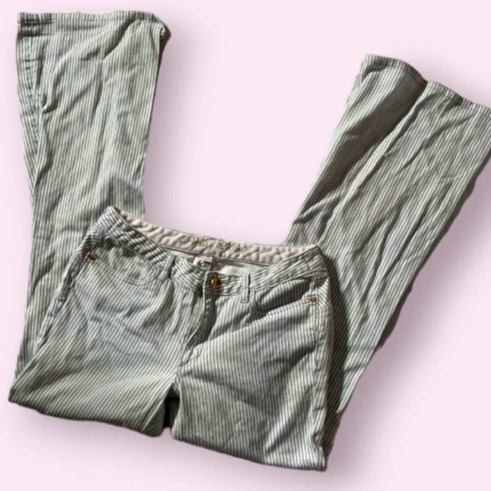 PARIS HILTON -- Vtg Pinstripe Flare Dress Trousers